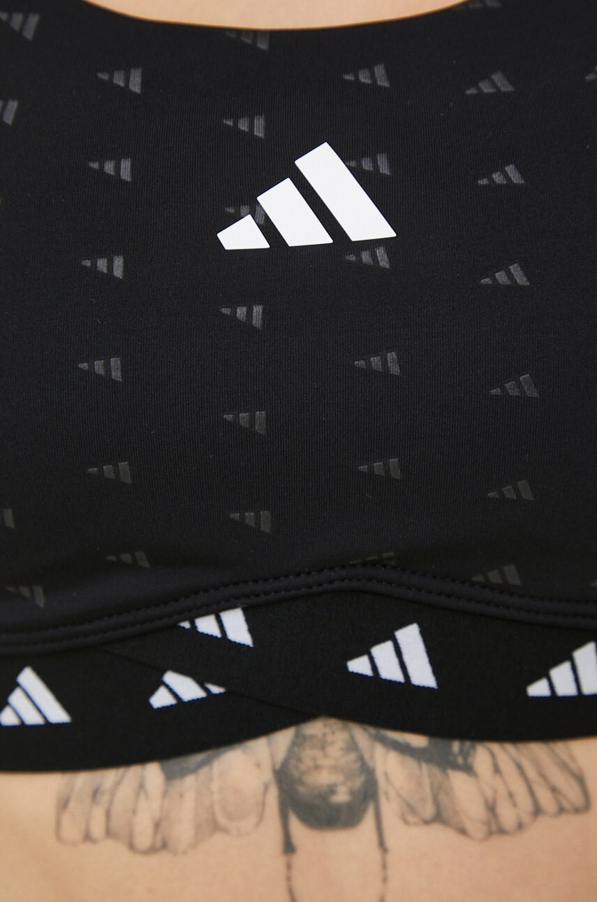adidas Performance Спортен сутиен PowerReact в черно с десен - Pepit.bg