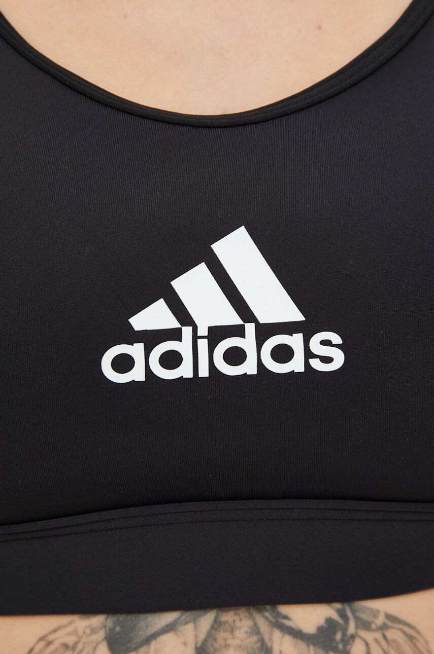 adidas Performance Спортен сутиен PowerReact в черно с изчистен дизайн - Pepit.bg