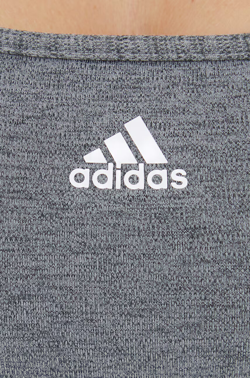 adidas Performance Спортен сутиен Powerreact HC7848 в меланж на сиво - Pepit.bg