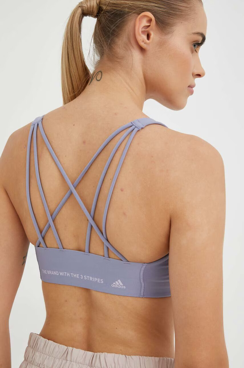 adidas Performance Сутиен за йога в лилаво с изчистен дизайн - Pepit.bg