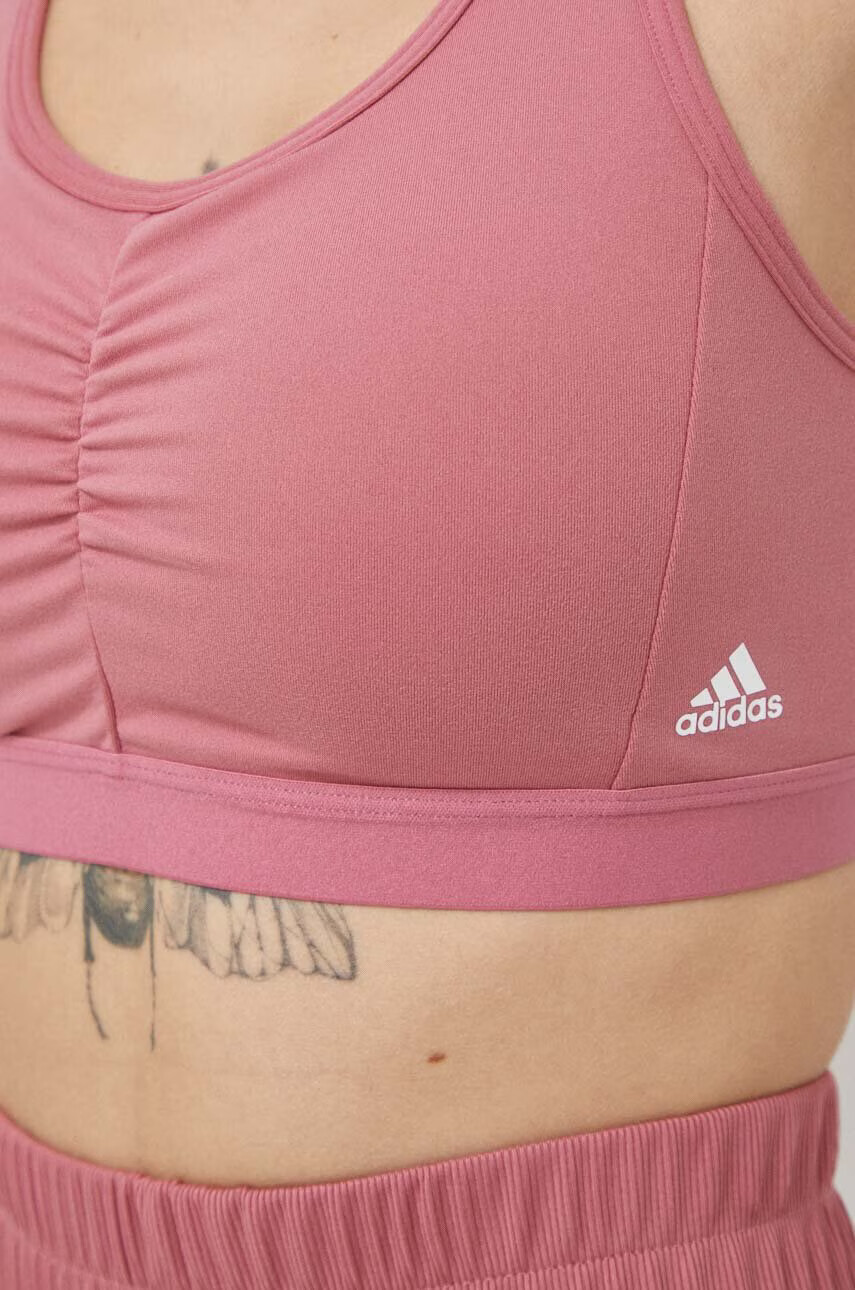 adidas Performance Сутиен за йога Coreessentials в розово с изчистен дизайн - Pepit.bg