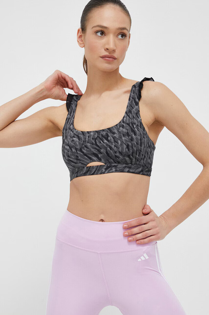 adidas Performance Сутиен за йога CoreFlow Studio в сиво с десен - Pepit.bg