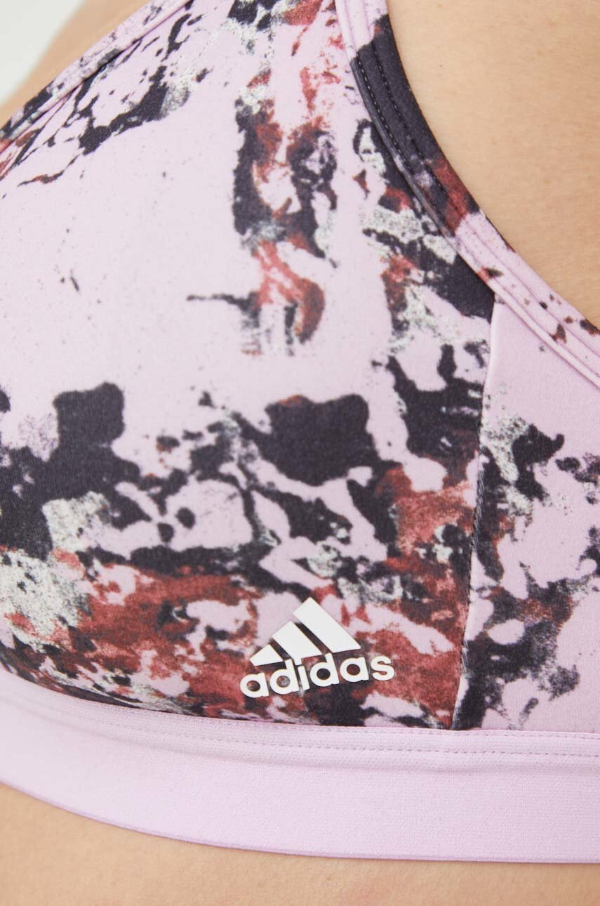adidas Performance Сутиен за йога Yoga Essentials в лилаво с десен - Pepit.bg