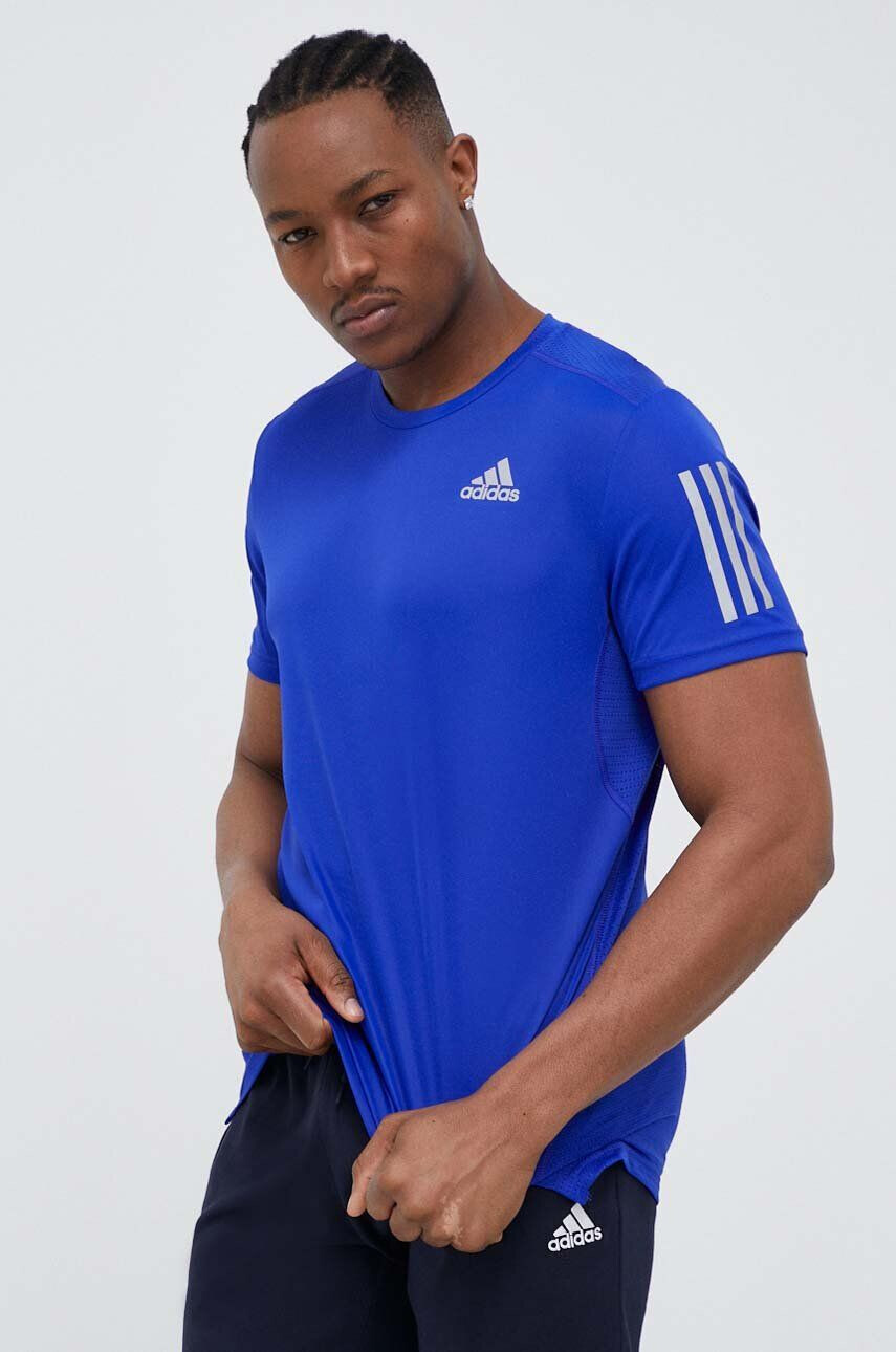 adidas Performance Тениска за бягане Own the Run в синьо с принт - Pepit.bg