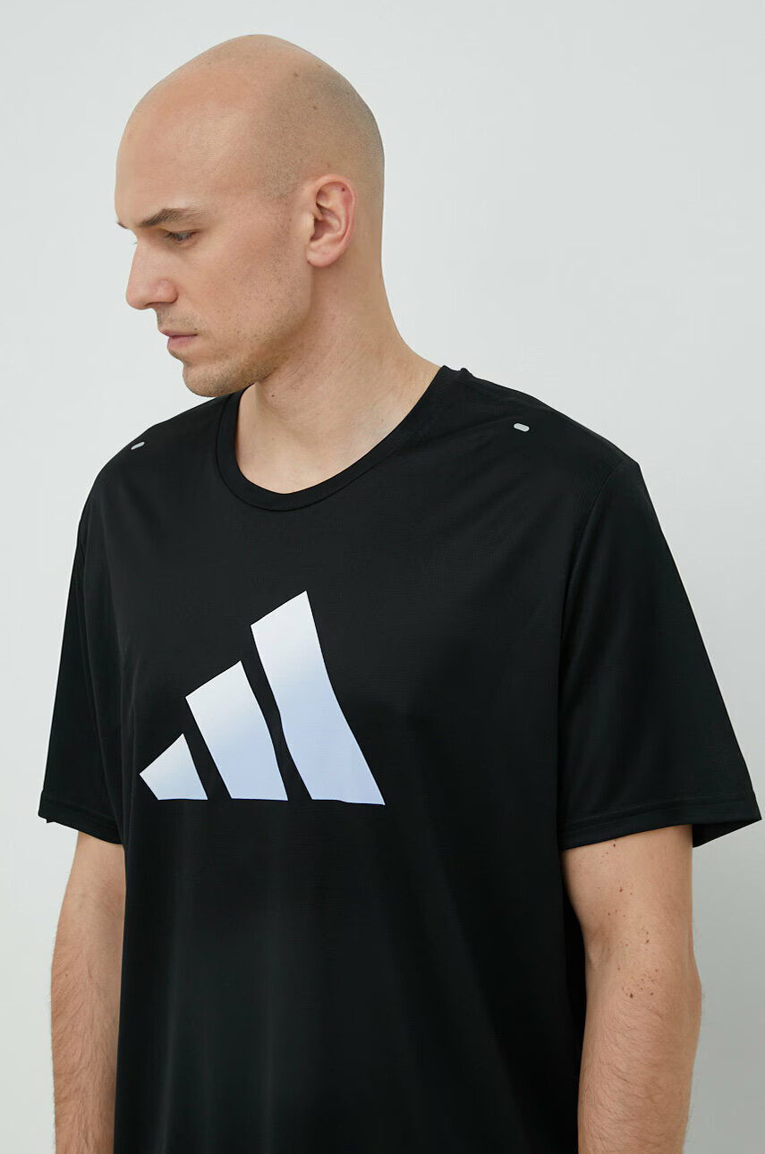 adidas Performance Тениска за бягане Run Icons В черно с принт - Pepit.bg