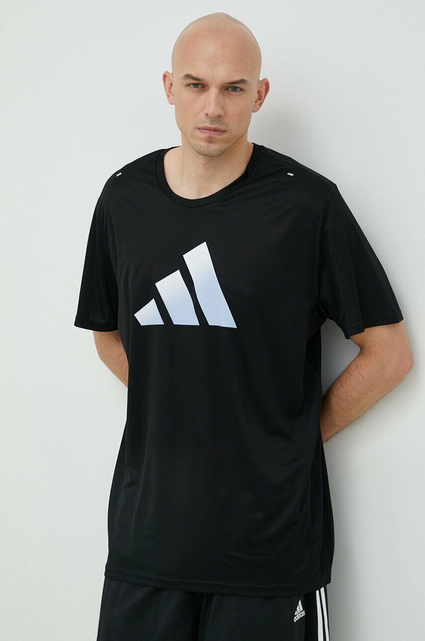 adidas Performance Тениска за бягане Run Icons В черно с принт - Pepit.bg