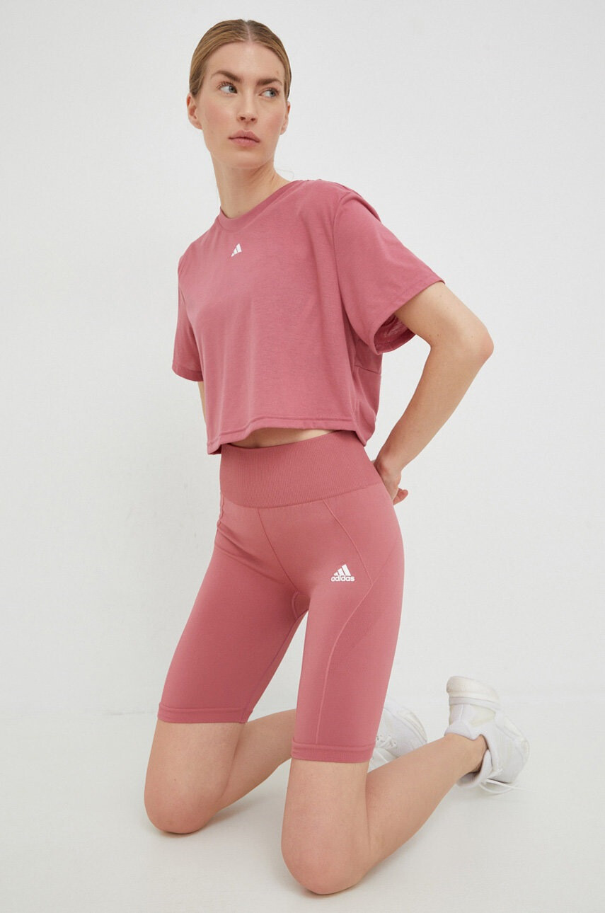 adidas Performance Тениска за йога Studio в розово - Pepit.bg