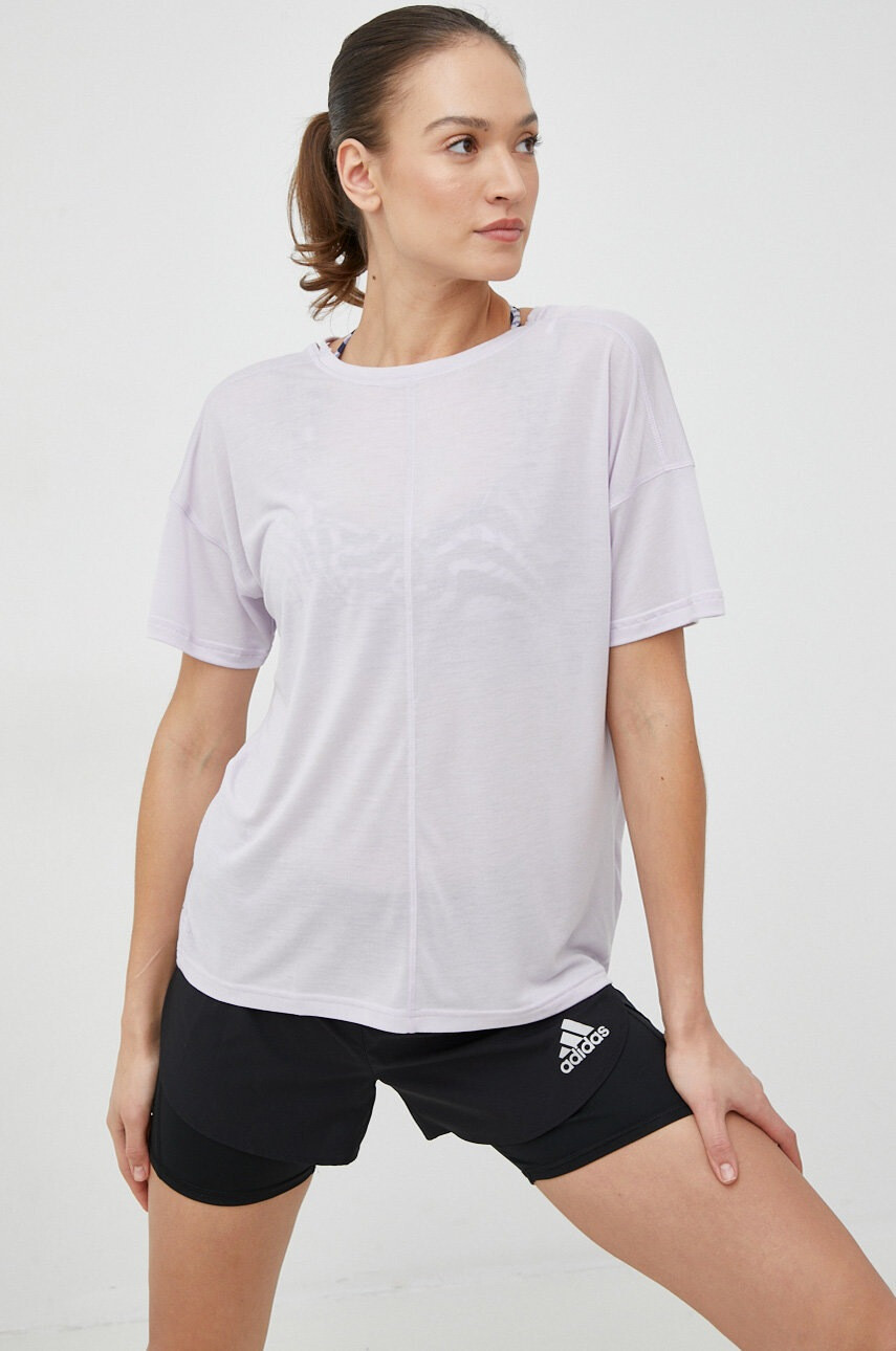 adidas Performance Тениска за йога Yoga Studio в лилаво - Pepit.bg