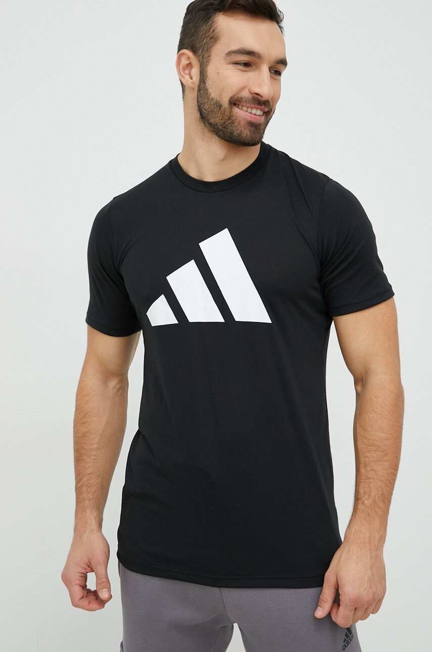 adidas Performance Тениска за трениране в черно с принт - Pepit.bg