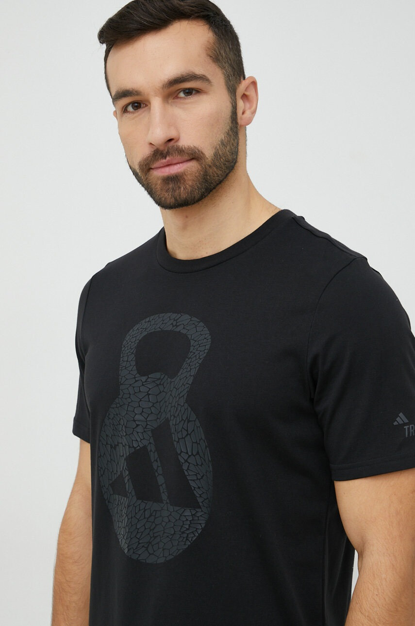 adidas Performance Тениска за трениране в черно с принт - Pepit.bg