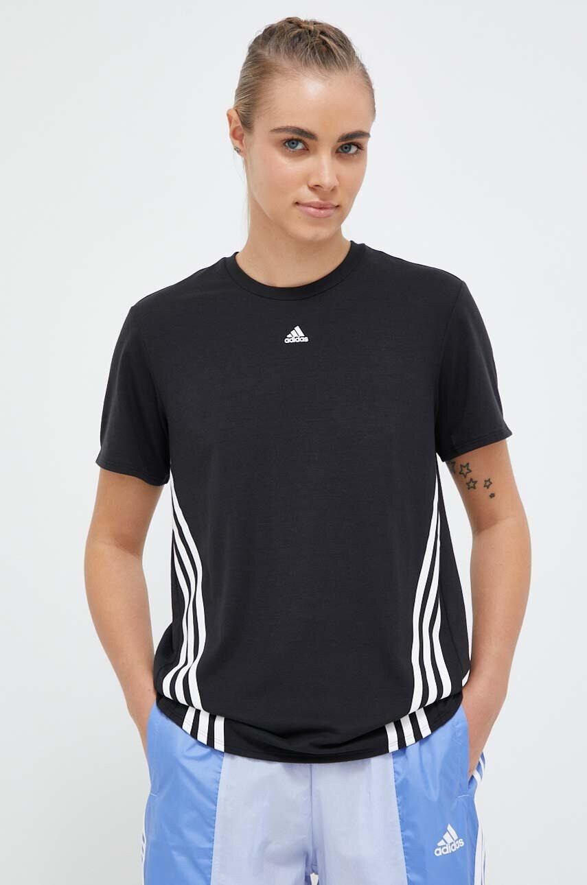 adidas Performance Тениска за трениране Train Icons 3-Stripes в черно - Pepit.bg