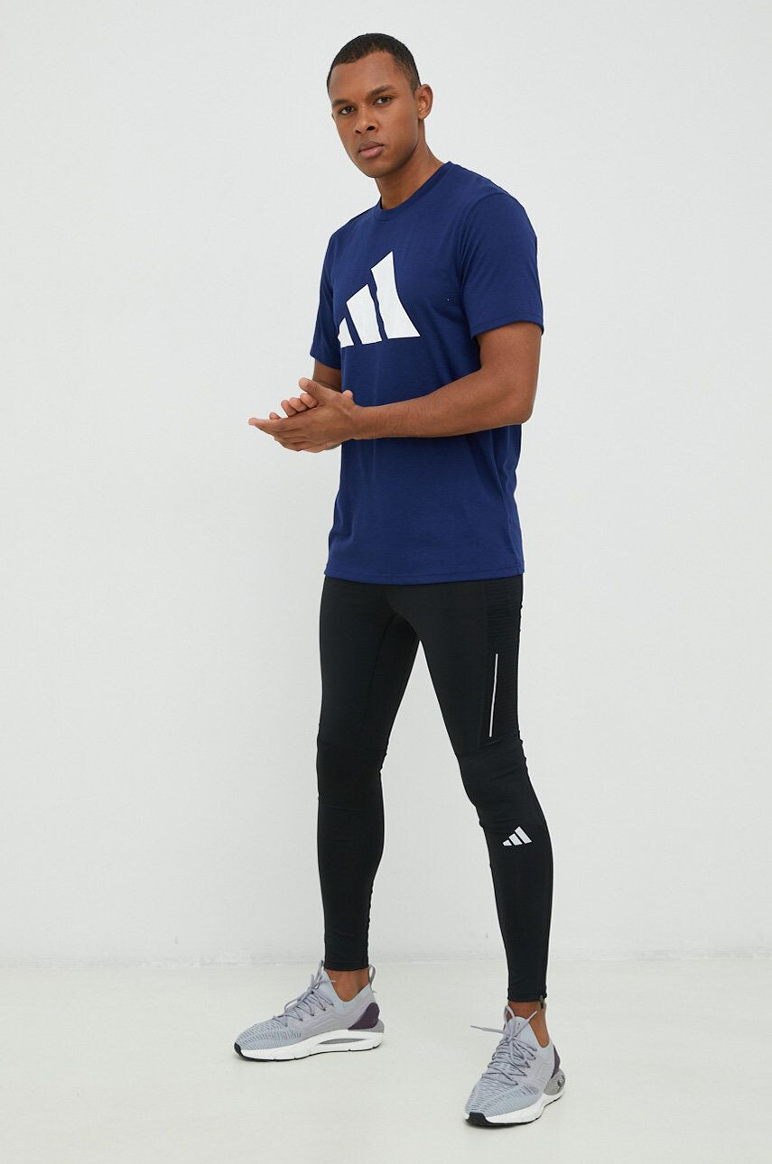 adidas Performance Тениска за трениране Training Essentials в тъмносиньо с принт - Pepit.bg