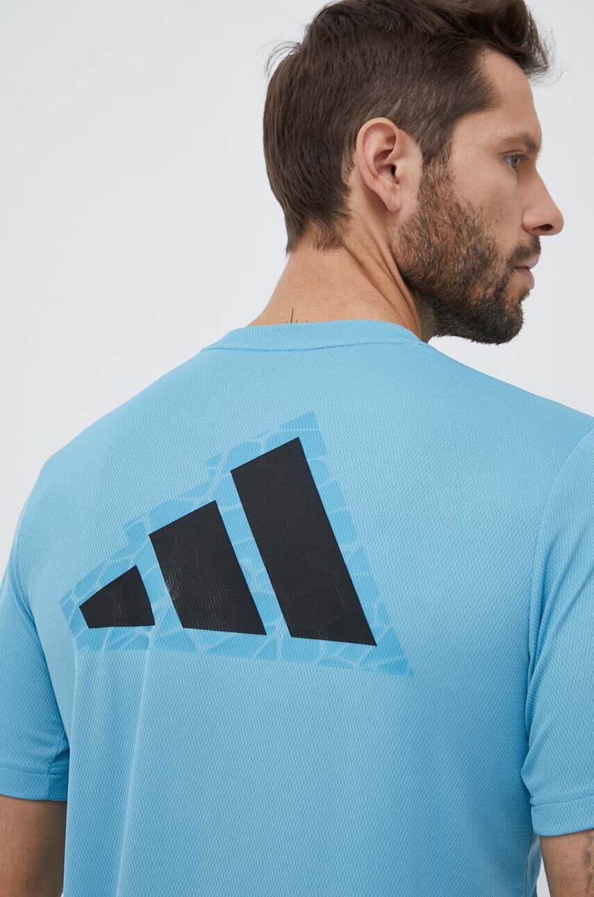 adidas Performance Тениска за трениране Workout Base Logo в синьо с принт - Pepit.bg