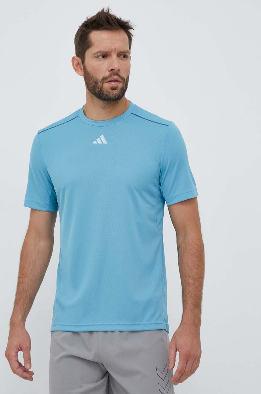 adidas Performance Тениска за трениране Workout Base Logo в синьо с принт - Pepit.bg