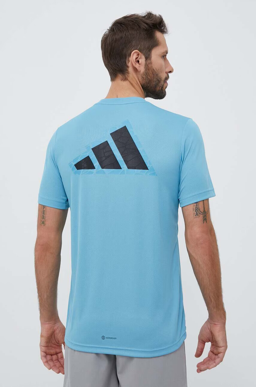 adidas Performance Тениска за трениране Workout Base Logo в синьо с принт - Pepit.bg
