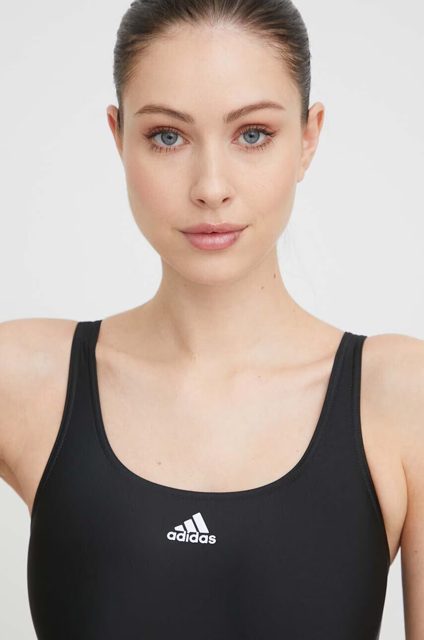 adidas Performance Цял бански 3-Stripes в черно с меки чашки - Pepit.bg