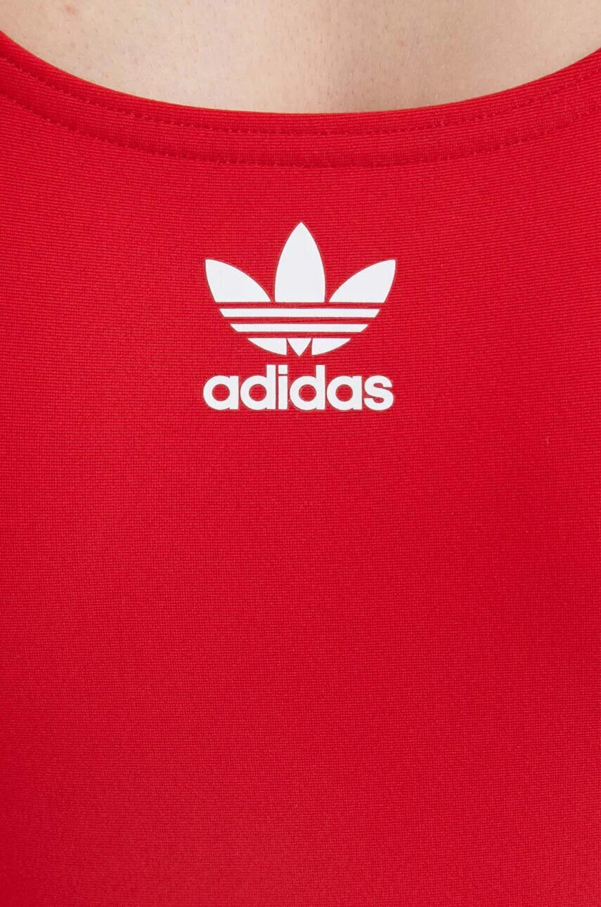 adidas Performance Цял бански Adicolor 3-Stripes в червено с меки чашки - Pepit.bg