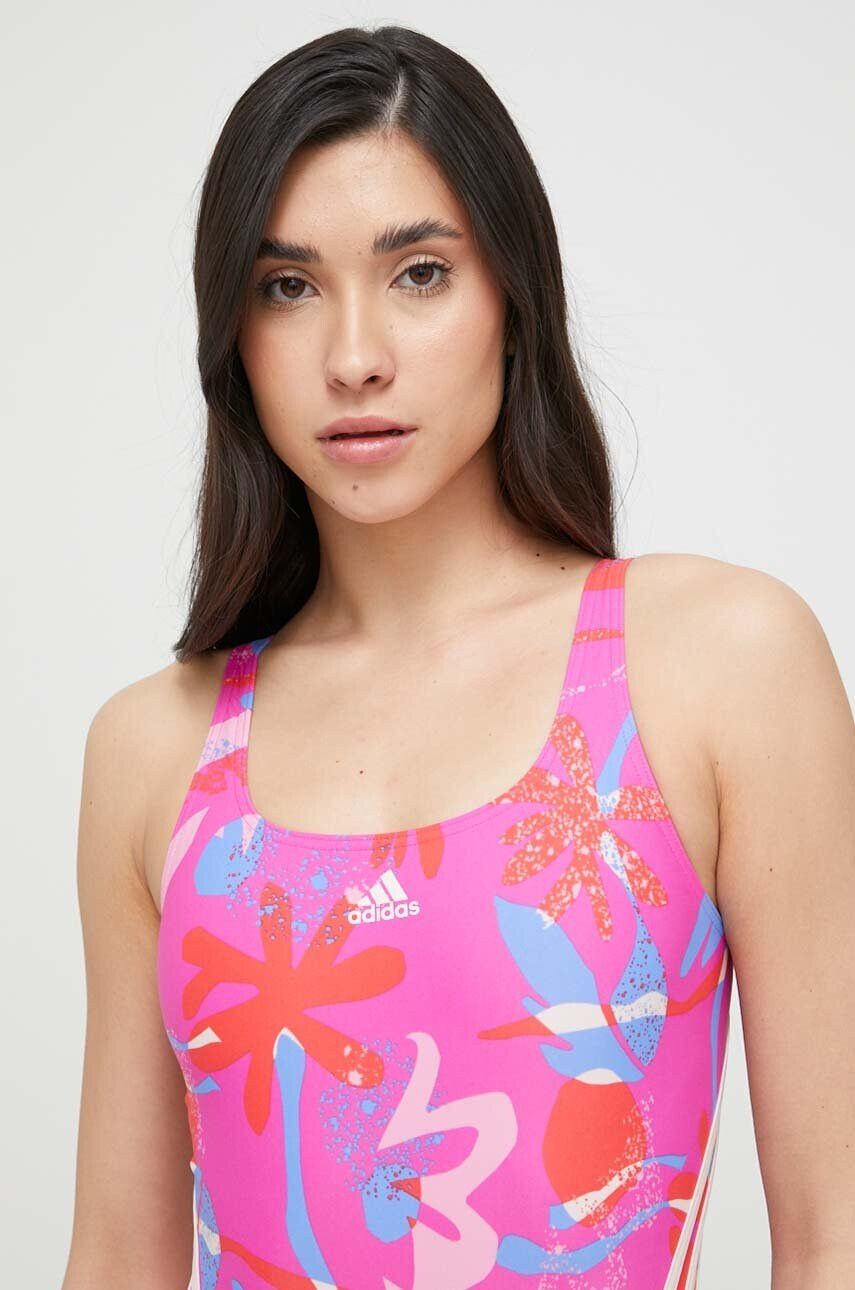 adidas Performance Цял бански Floral в розово с мека чашка - Pepit.bg