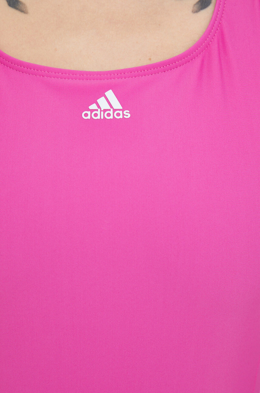 adidas Performance Цял бански Mid 3-Stripes в розово с мека чашка - Pepit.bg