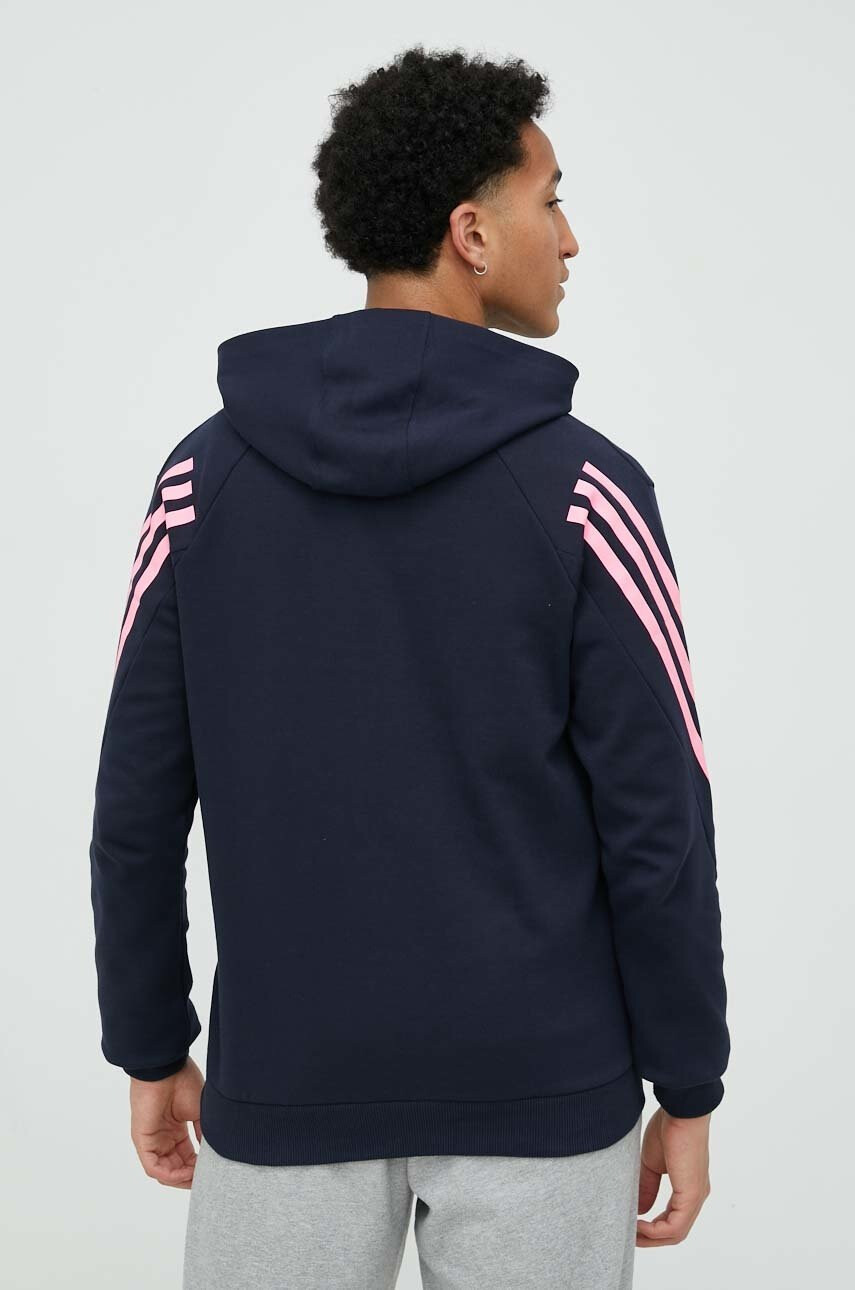 adidas Суичър в тъмносиньо с качулка с принт - Pepit.bg