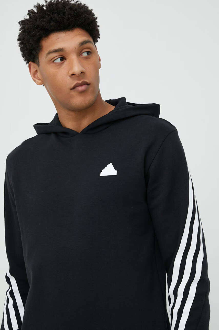 adidas Суичър в черно с качулка с принт - Pepit.bg
