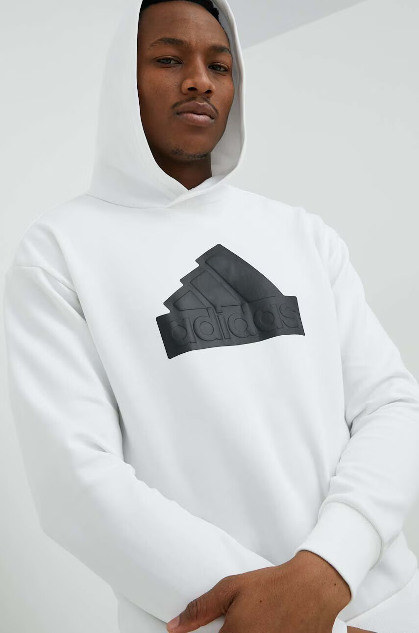 adidas Суичър в бяло с качулка с принт - Pepit.bg