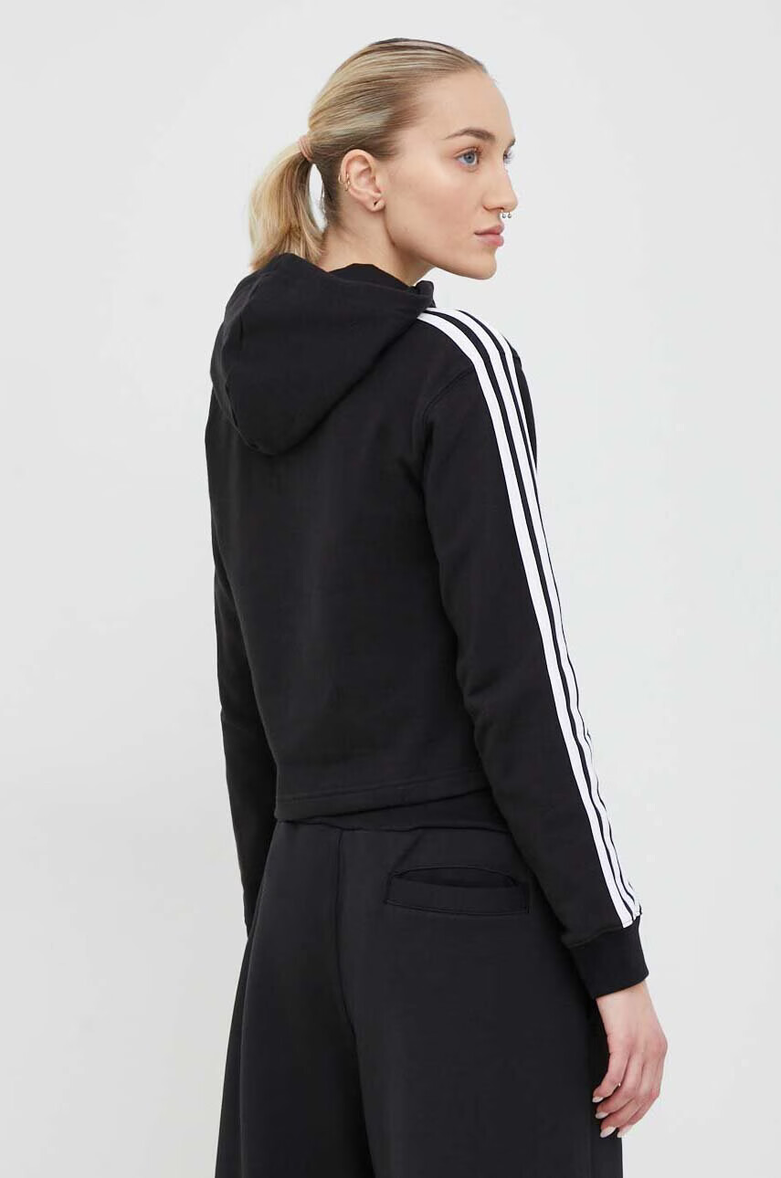 adidas Суичър В черно с качулка с десен - Pepit.bg