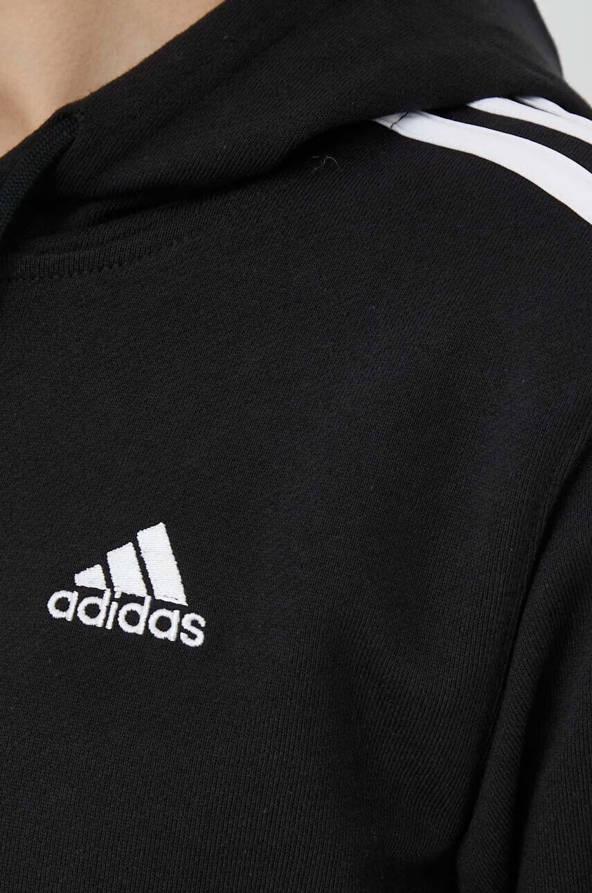 adidas Суичър В черно с качулка с десен - Pepit.bg
