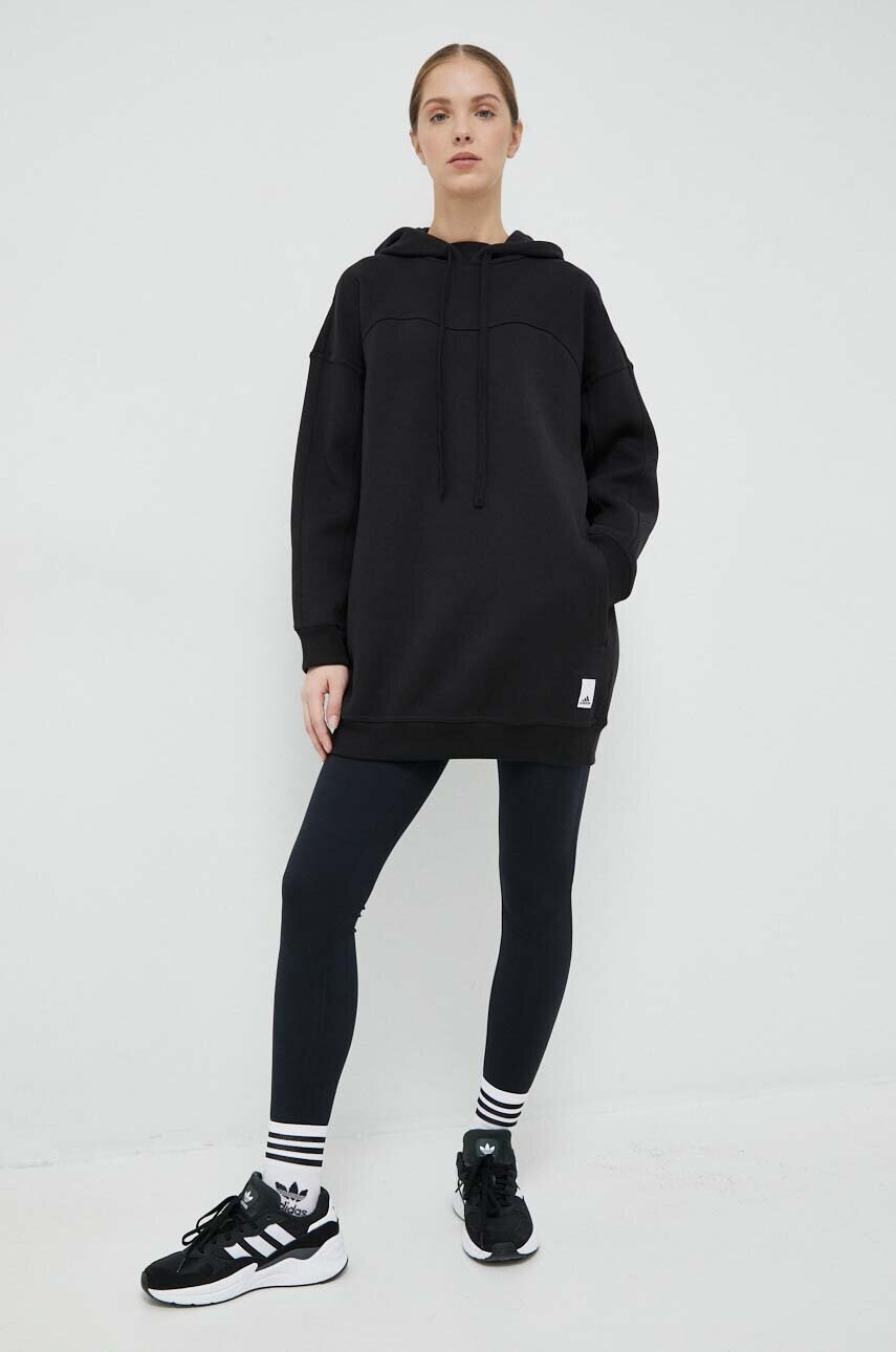 adidas Суичър в черно с качулка с изчистен дизайн - Pepit.bg