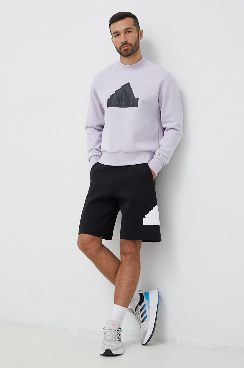 adidas Суичър в лилаво с апликация - Pepit.bg