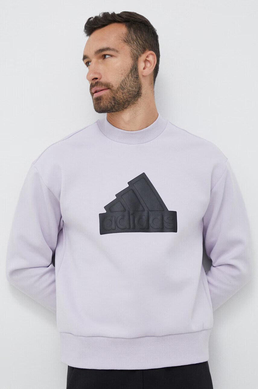 adidas Суичър в лилаво с апликация - Pepit.bg