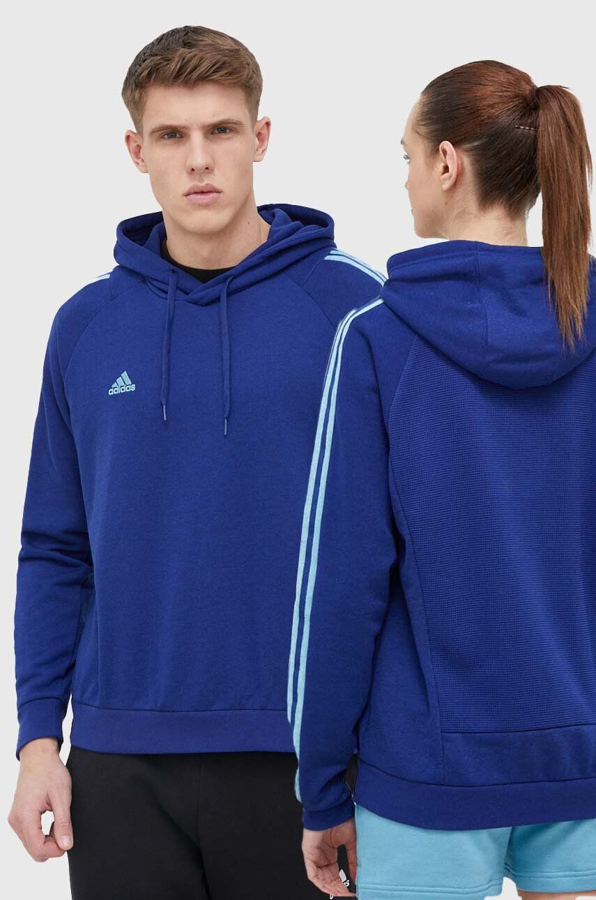 adidas Суичър в синьо с качулка с апликация - Pepit.bg