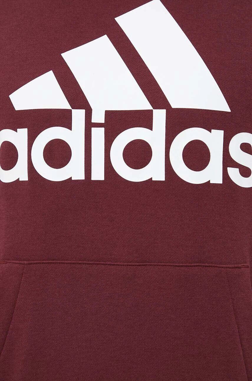 adidas Суичър в бордо с качулка с принт - Pepit.bg