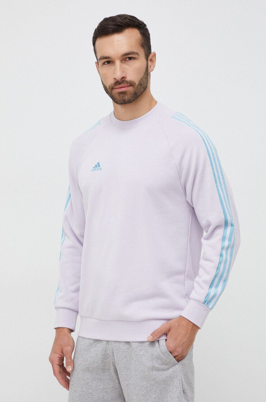 adidas Суичър в лилаво с апликация - Pepit.bg