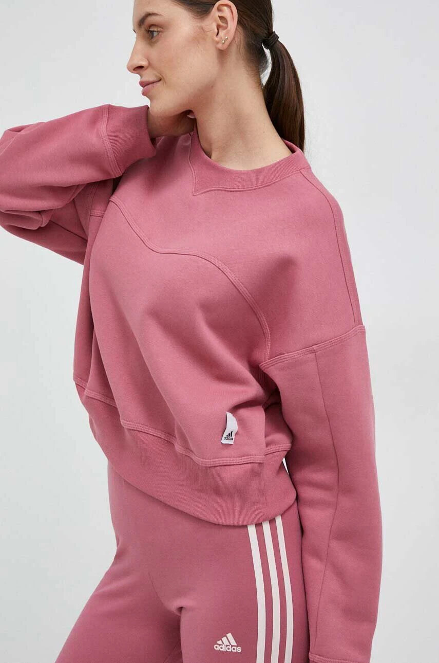 adidas Суичър в розово с изчистен дизайн - Pepit.bg