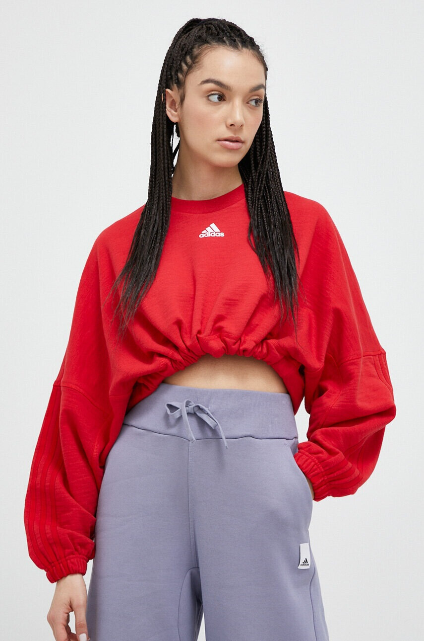 adidas Суичър в червено с принт - Pepit.bg