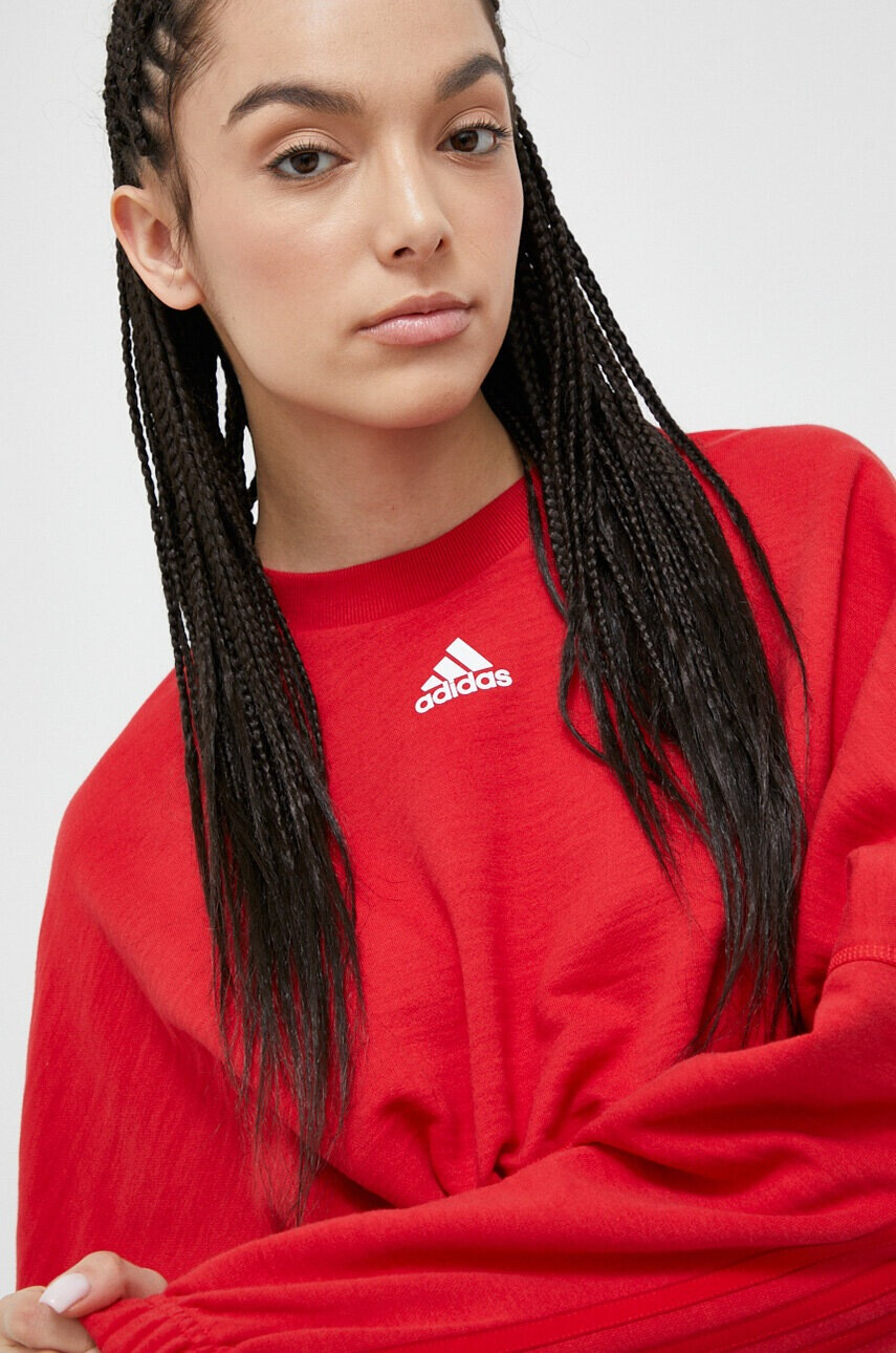 adidas Суичър в червено с принт - Pepit.bg