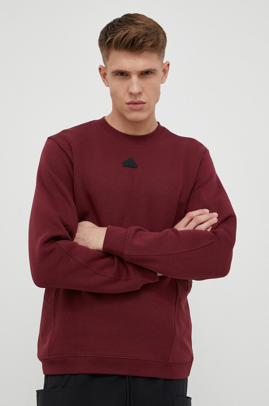 adidas Суичър в бордо с изчистен дизайн - Pepit.bg