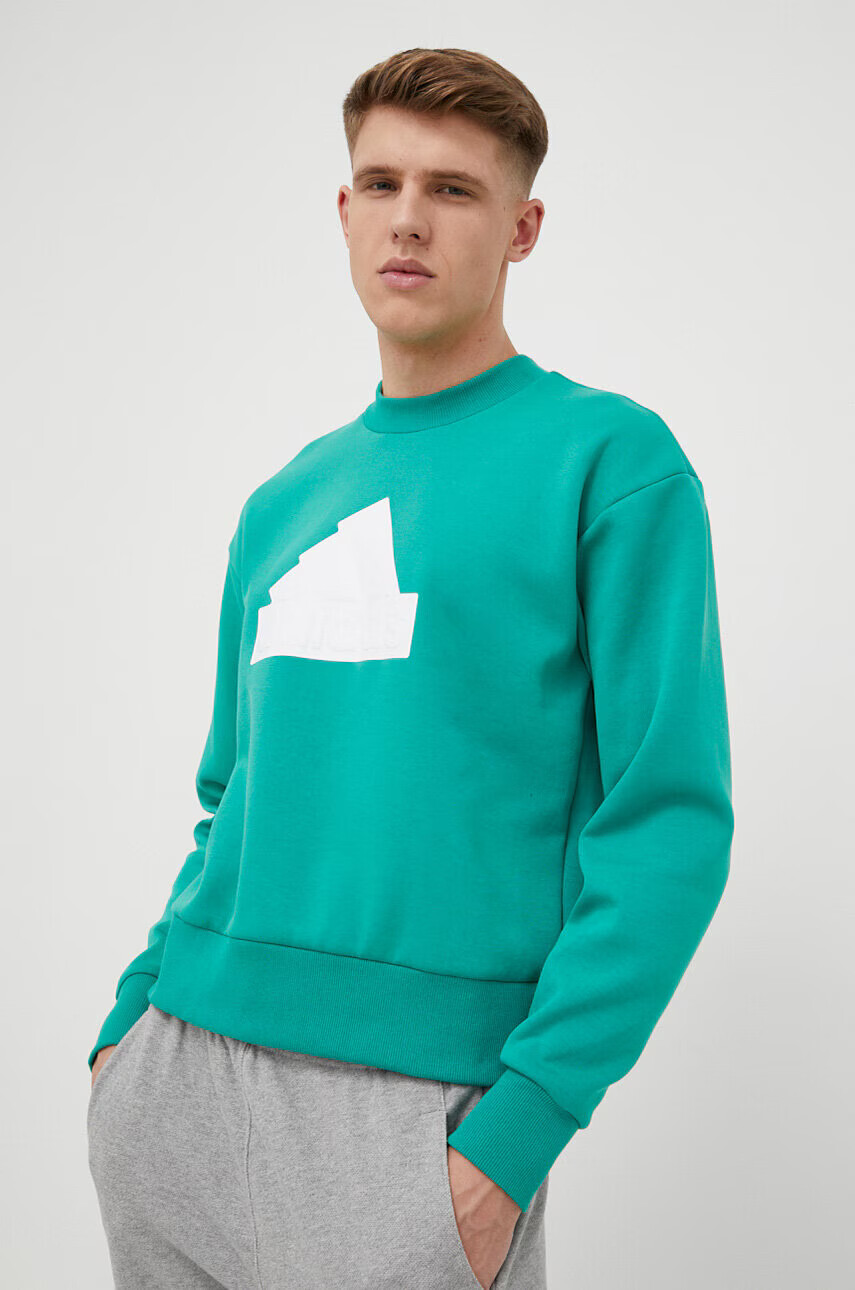 adidas Суичър в зелено с принт - Pepit.bg