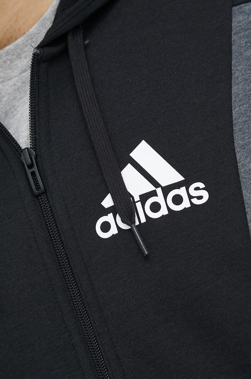 adidas Суичър в черно с качулка с десен - Pepit.bg