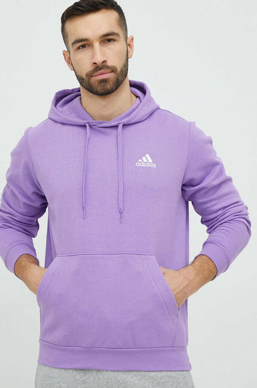 adidas Суичър в лилаво с качулка с принт - Pepit.bg