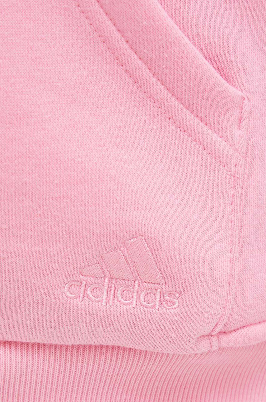 adidas Суичър в розово с качулка с изчистен дизайн - Pepit.bg