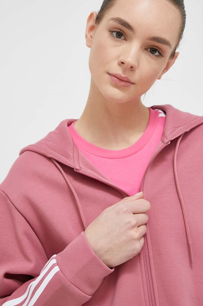 adidas Суичър в розово с качулка с апликация - Pepit.bg