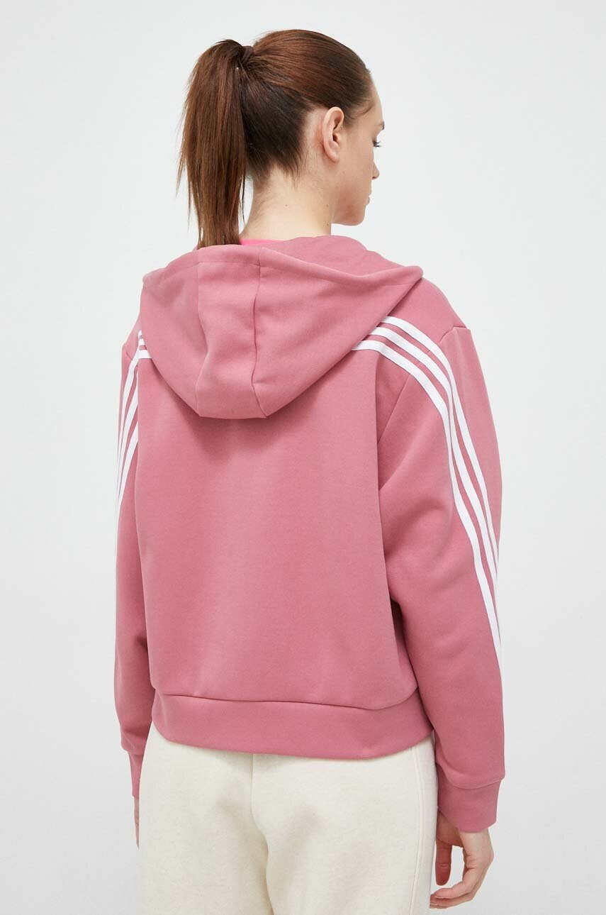 adidas Суичър в розово с качулка с апликация - Pepit.bg