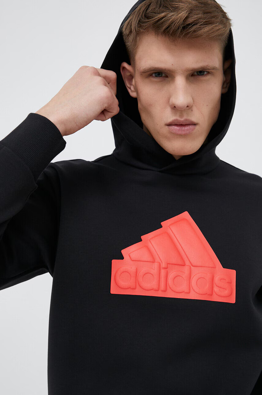 adidas Суичър в черно с качулка с принт - Pepit.bg
