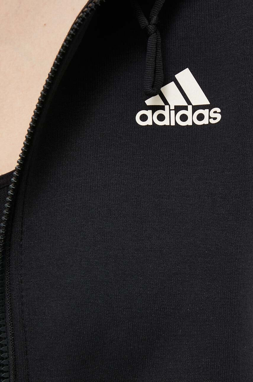 adidas Суичър в черно с качулка с десен - Pepit.bg