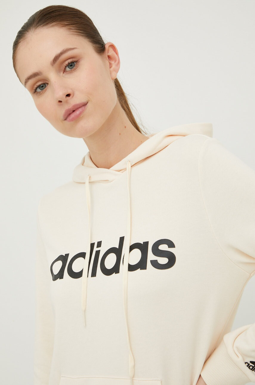 adidas Суичър в бежово с принт - Pepit.bg