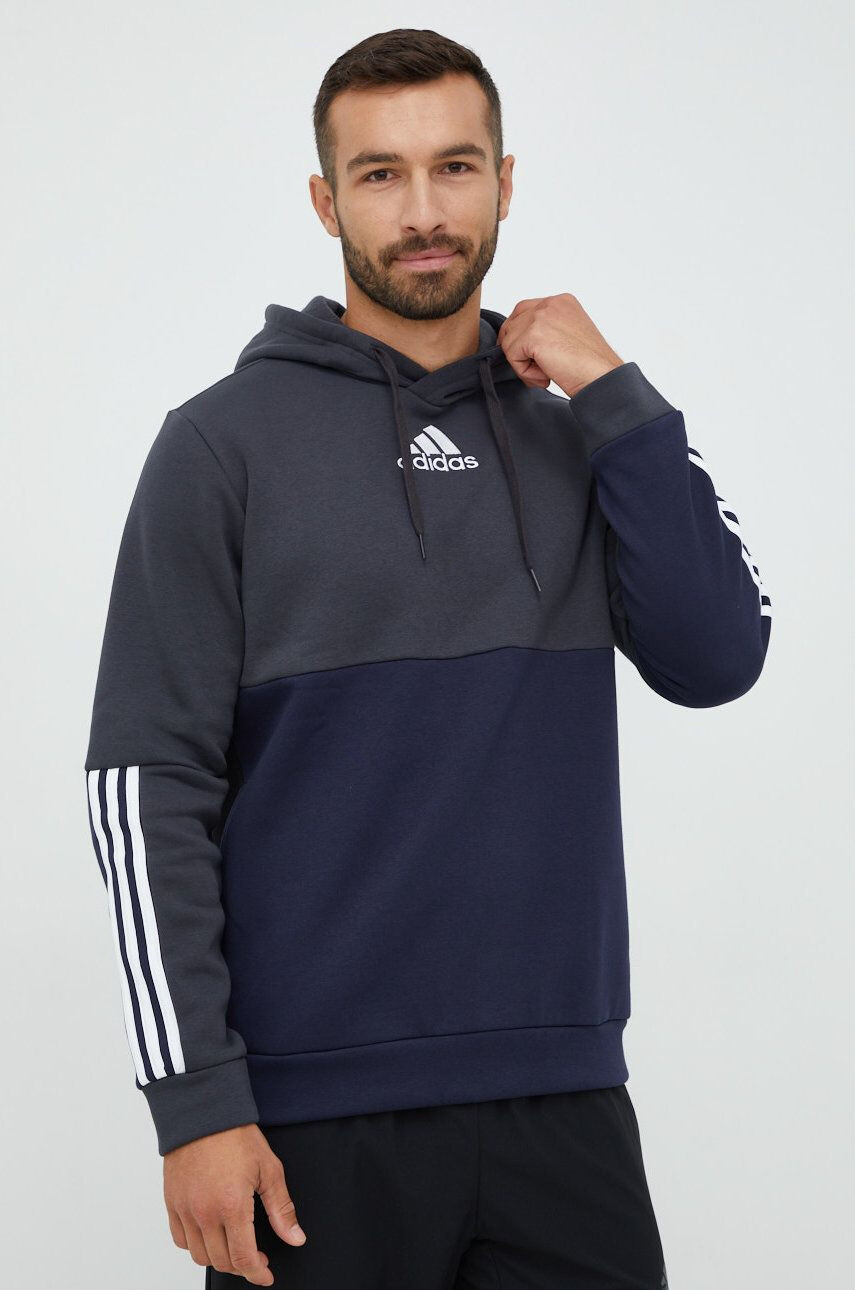 adidas Суичър в сиво с качулка с изчистен дизайн - Pepit.bg