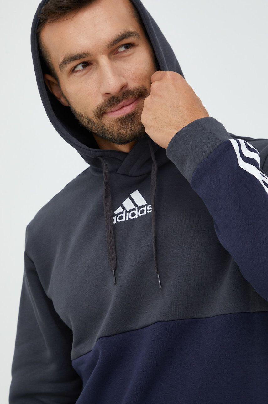 adidas Суичър в сиво с качулка с изчистен дизайн - Pepit.bg