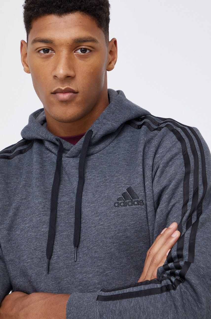 adidas Суичър GK9082 мъжки в сиво с апликация - Pepit.bg